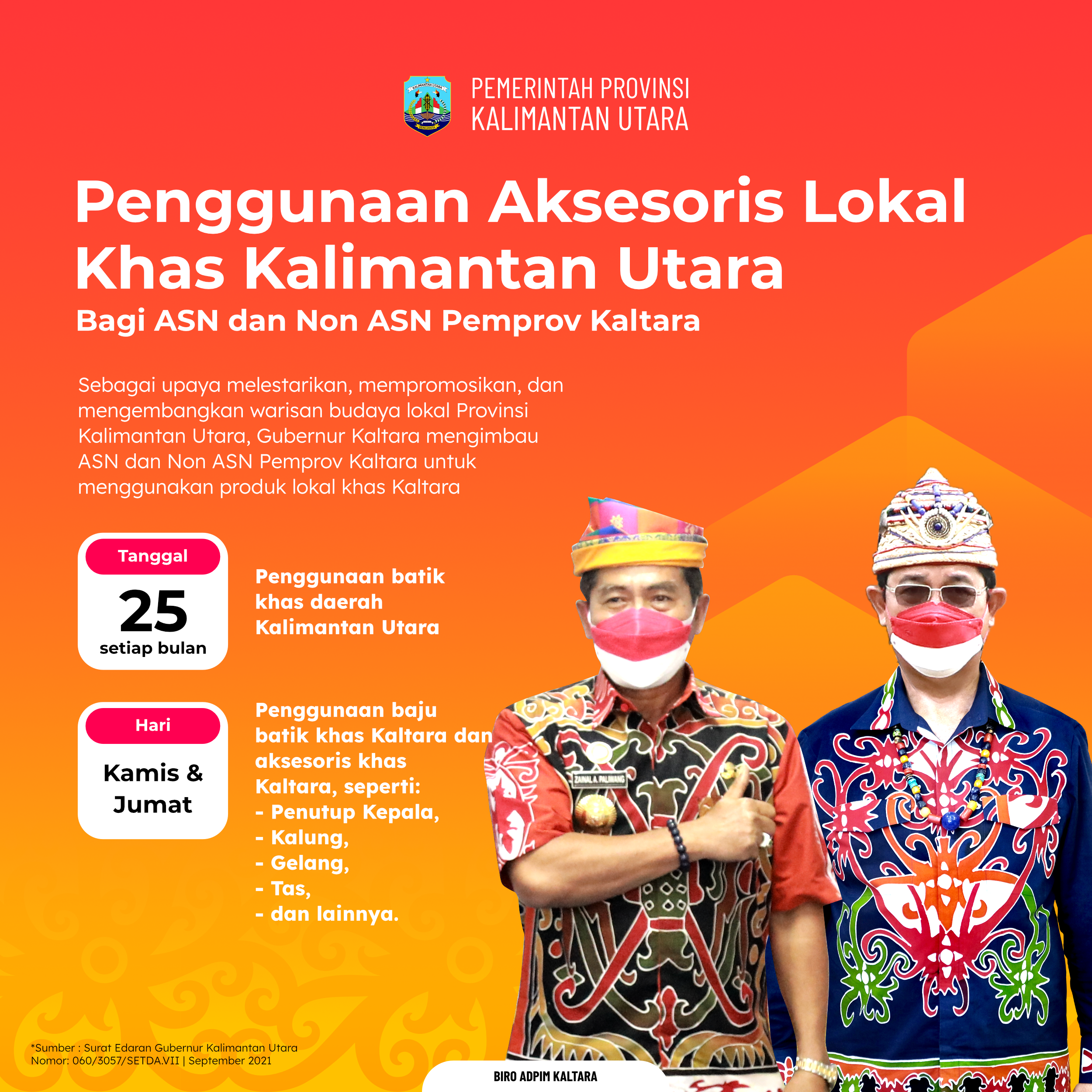 Imbauan Penggunaan Aksesoris Khas Kalimantan Utara