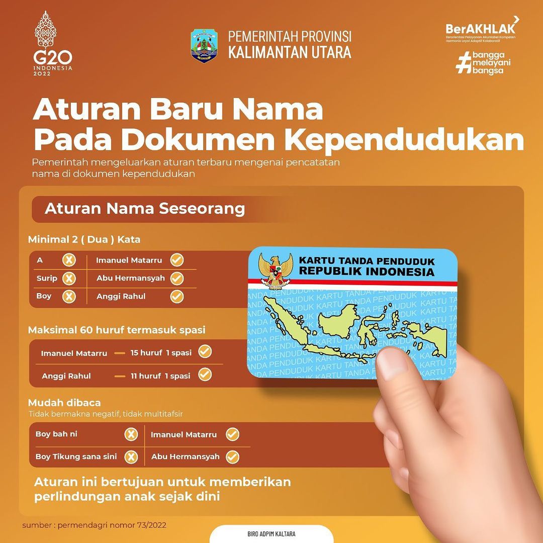 Aturan Baru Nama pada Dokumen Kependudukan